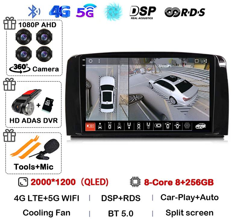 Android 14 Carplay для Mercedes Benz R-Class R Class W251 R280 R300 R320 2005-2017 Автомобильный Радио Мультимедиа Видео Плеер GPS Стерео