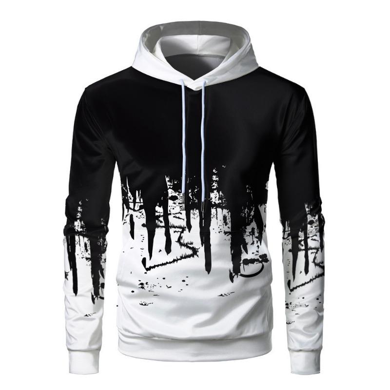Autumn Winter 3D Digital Inkjet Hooded Sweatshirt Fleece Loose Men's Sweatshirt Hoodies & Sweatshirts (men’s)