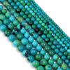 Chrysocolla Phoenix Stone Beads Green Blue Smooth Round Loose Beads 4 6 8 10 12MM for Jewelry Making Fit DIY Bracelet