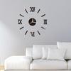 DIY 3D Mirror Surface Number Wall Hanging Clock Sticker Living Room Office Decor