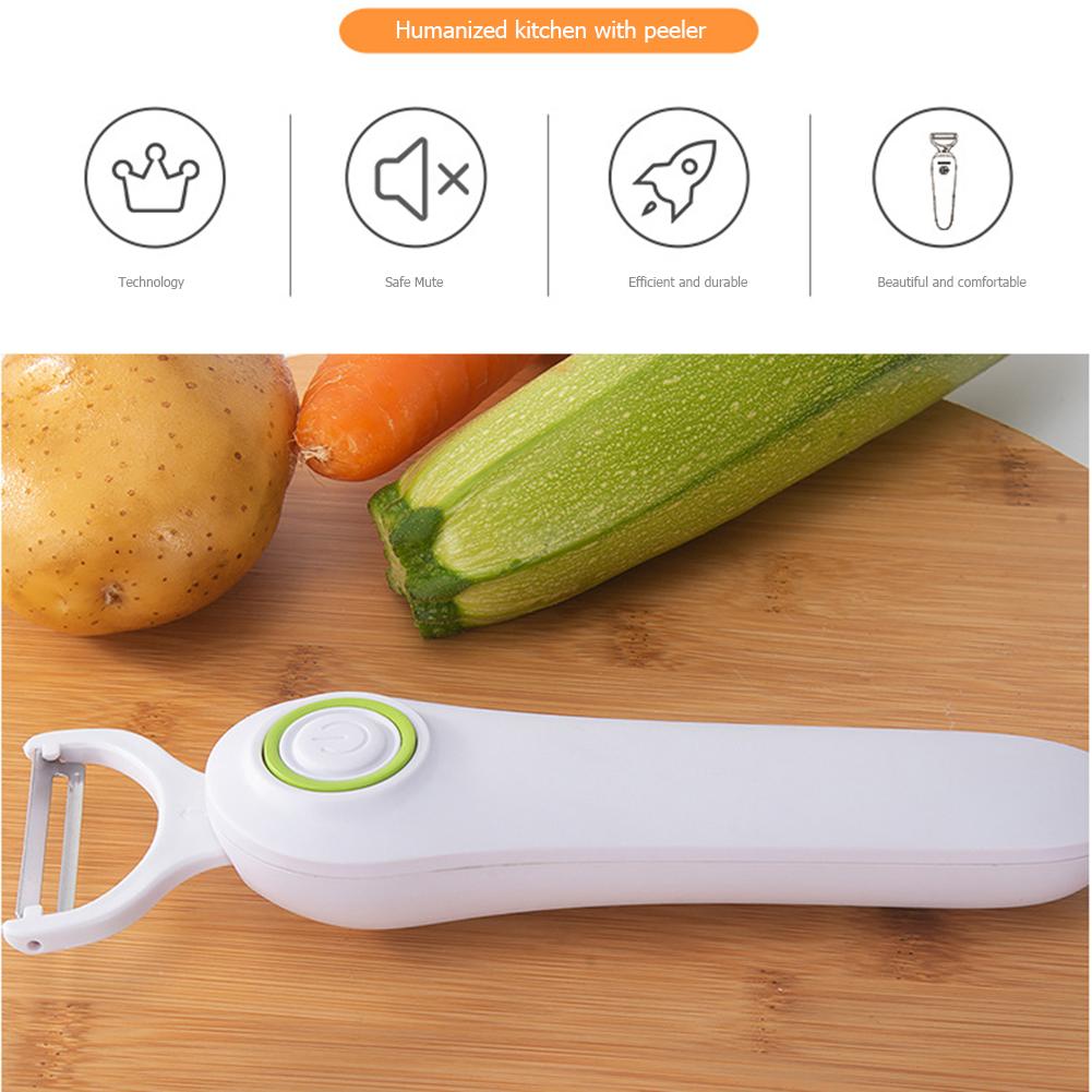 Mini Electric Peeler with 3 Cutter Heads Electric Peeling Machines USB Rechargeable Stainless Steel for Sweet Potatoes Tomatoes