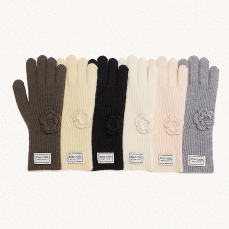 MAC MOC Перчатка Cote Цветок Перчатка_Вязаный Корсаж Цветок Перчатка с Отверстием для Пальца_6 Цветов