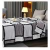 High-quality Milk Velvet Blanket with Geometric Square Print, Suitable for Bed, Travel, and Car Use. Made of Soft and Comfortable Polyester Fabric