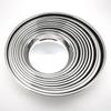 Stainless Steel Non-magnetic Flat Round Plate Portable Dish Plate Fruit Plate Cake Baking Pan (24CM/26CM/28CM/30CM, Silver)