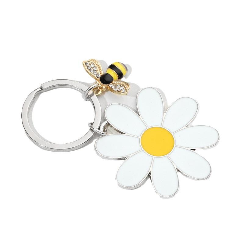 Брелок из нержавеющей стали Daisy Bee - Подвеска-цветок для украшения сумки или ключей от машины