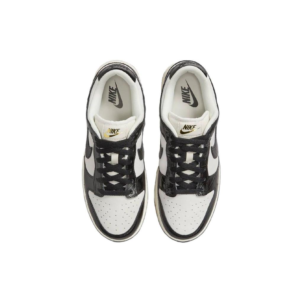 Nike Dunk Low LX Черные женские кроссовки под крокодила Белый Phantom Sail FJ2260-003