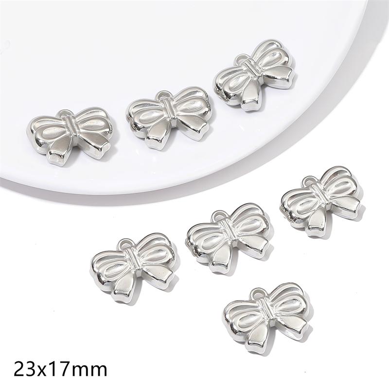 5-20 шт. Пластиковые серебряные родиевые подвески CCB в форме сердца, бабочки, банта, бусины для самостоятельного изготовления ювелирных изделий