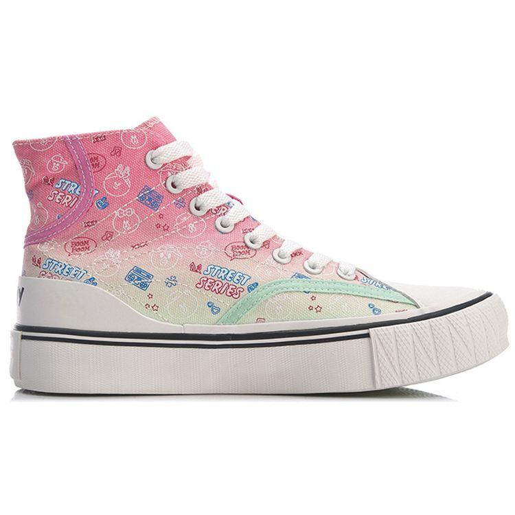 Li Ning Line Friends X Classic High-Top Canvas Sneakers Women Sneakers Purple Red AGCQ594-2