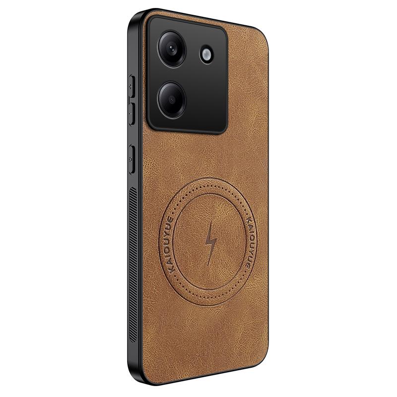 For Xiaomi Poco M7 Pro 5G Magnetic Case WANLONFENG SD1 Series Nappa Texture PC TPU Phone Cover