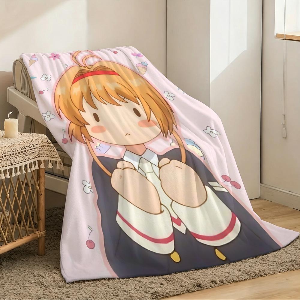 Плед-накидка Cardcaptor Sakura Легкий 240 г Фланелевое одеяло Мягкое, приятное для кожи для охлаждения летом