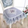 Универсальный нескользящий коврик для стула для столовой, простое однотонное кружево, мягкие накладки на табуреты, полиэстер, можно стирать в стиральной машине, можно стирать, повседневный стиль, всесезонный