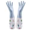 Long Sleeves Elastic Band Mouth Rubber Gloves Plush Kitchen Cleaning Tool  Laundry