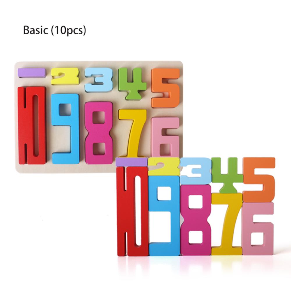 Colorful Stacking Games Toys Montessori Enlightenment Teaching Aids Number Building Block  For Kids