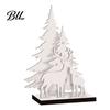 LED Lighted Holiday Decor Wooden Christmas Tree Tabletop Decor, Glowing Hollow Light Up Desktop Ornament Ornaments for Party And Festive Home