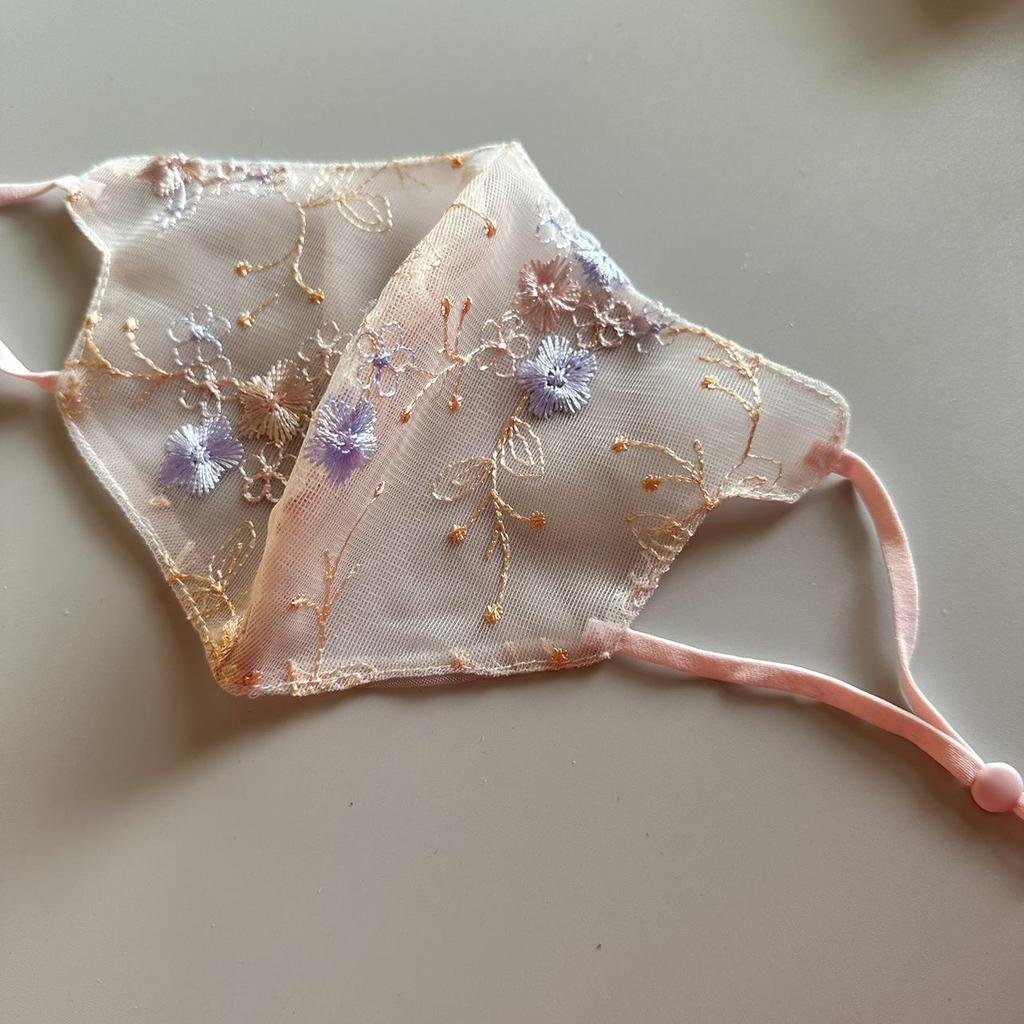 Кружевная вышитая сетчатая маска для лица со стразами - Дышащая и пыленепроницаемая для весны/лета