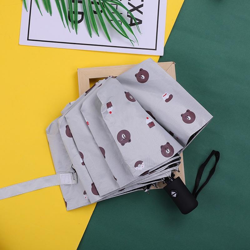 Full automatic sunshade black glue sunscreen umbrella female sunny and rainy automatic umbrella cartoon sunshade