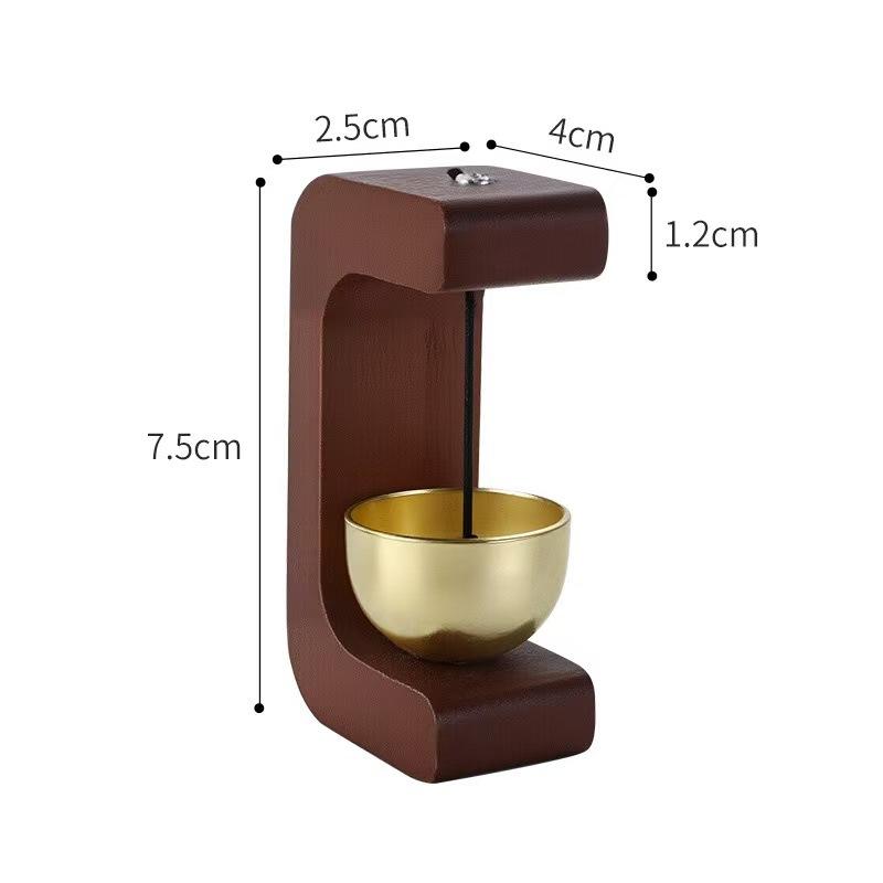 Dopamine Wooden Door Bell Magnetic Suction Copper Chime Household Entry Reminder Windbell Shop Gate Opening Decorative Bell