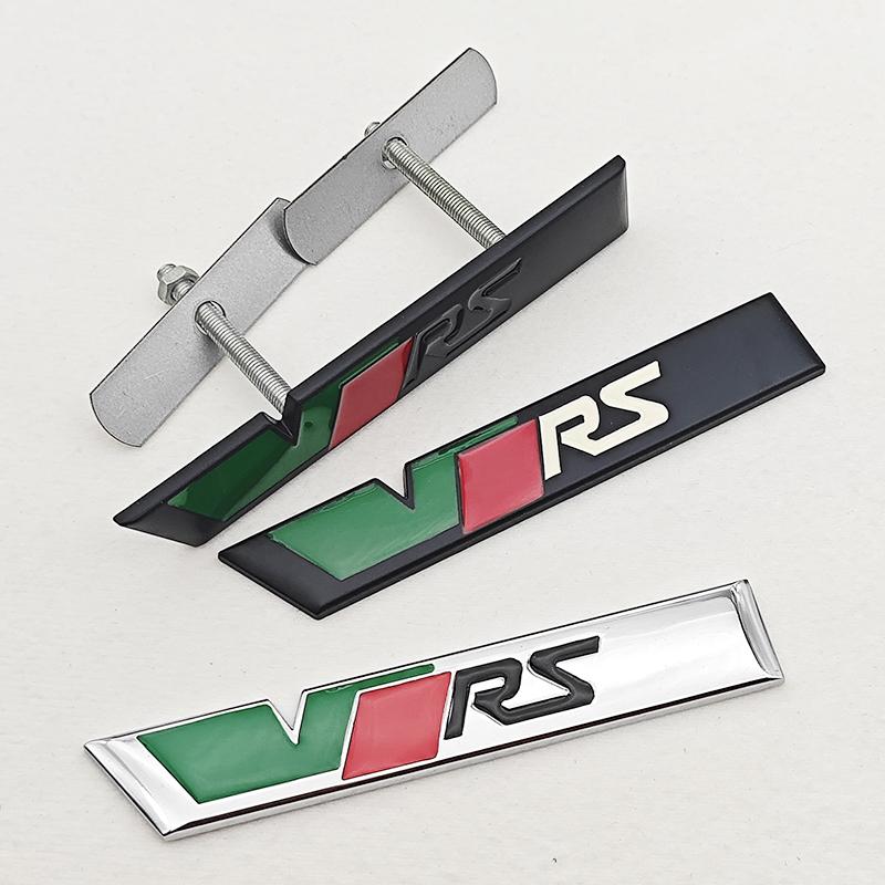 ABCDGG1 NEW 3D Metal Car Letters Logo VRS Front Grille Side Fender Trunk Badge Label For Skoda VRS Sticker Emblem Auto Accessories
