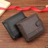 Men's Wallet PU Leather Short Anti-theft Zipper Buckle Wallet New Multi-card Wallet Coin Purse