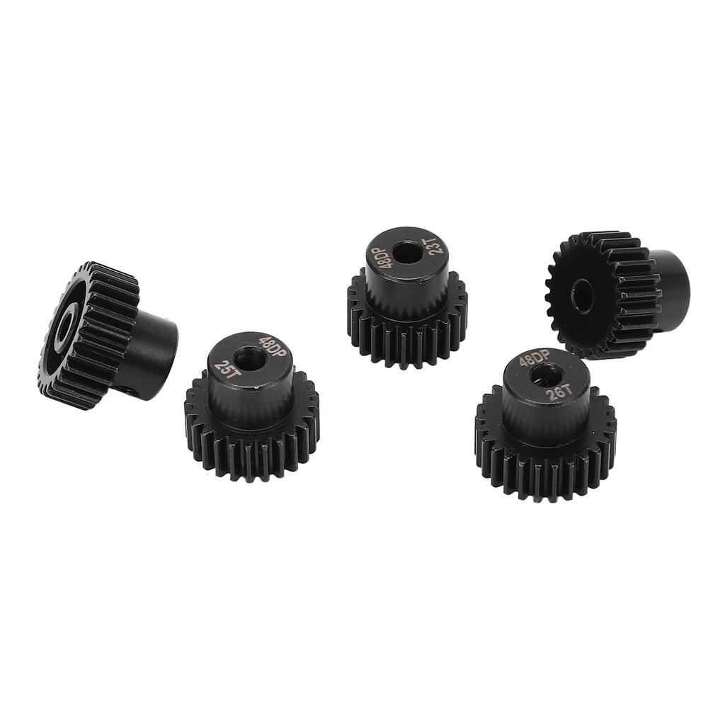 5 Pcs RC Pinion Gear Set 48DP 0.53M 3.175mm 23T 24T 25T 26T 27T Chromium Molybdenum Alloy Steel