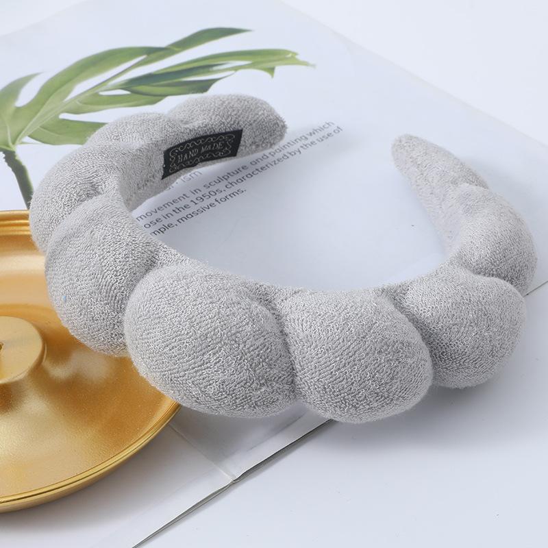 Губчатые повязки на голову для женщин и девочек, пышная повязка для волос, махровая ткань с пузырьками для макияжа, Co Spa, ретро повязка для волос, женские аксессуары для волос, головные уборы