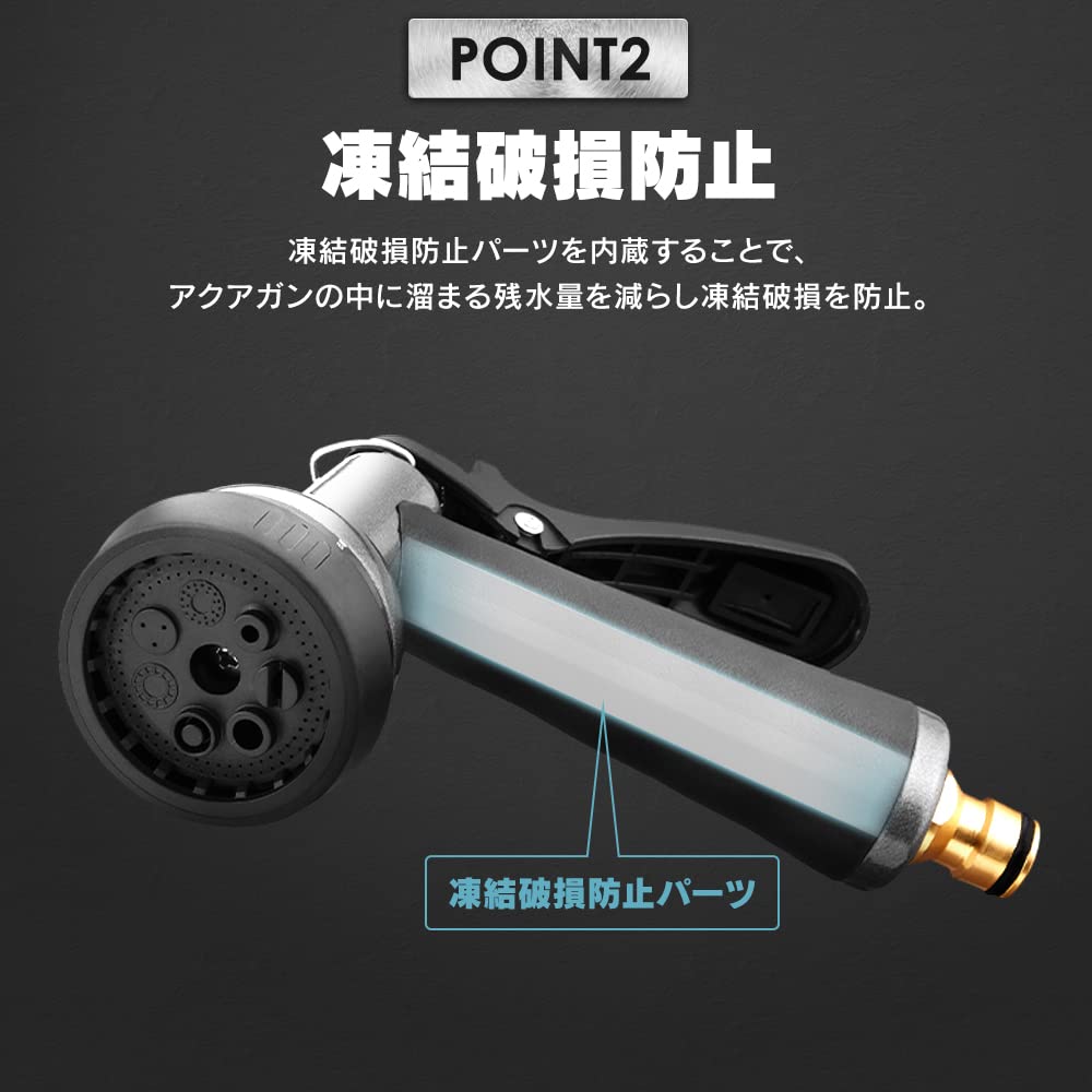 Iris Ohyama Части для шланговой катушки Лейка для полива Водный пистолет Черный Металлический тип Водный металлический пистолет Садовый Легкая регулировка объема воды Водосберегающий MAG-7