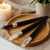 Кристальные исцеляющие палочки с острым концом, набор из 3 штук: аметист, розовый кварц, горный хрусталь