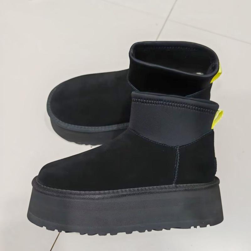 Мода 2025 Новые Женские Дизайнерские Зимние Туфли Мех Женские Высокие Каблуки Платформа Снежные Ботильоны Классические Мини Роскошные Botas Mujer Zapatos