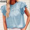 Women's Fashion Casual Summer Spring Solid Color Print Short Sleeve Blouses & Shirts