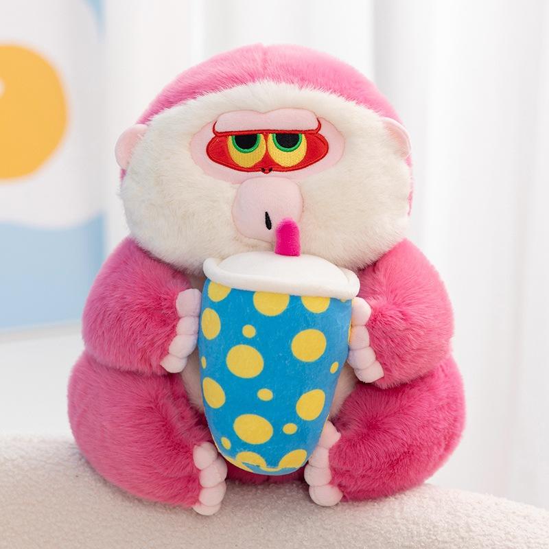 Sit Dudu Sitting Posture Houhou Hugs Milk Tea Ugly Cute Monkey Cute Doll Gives Friends Gift