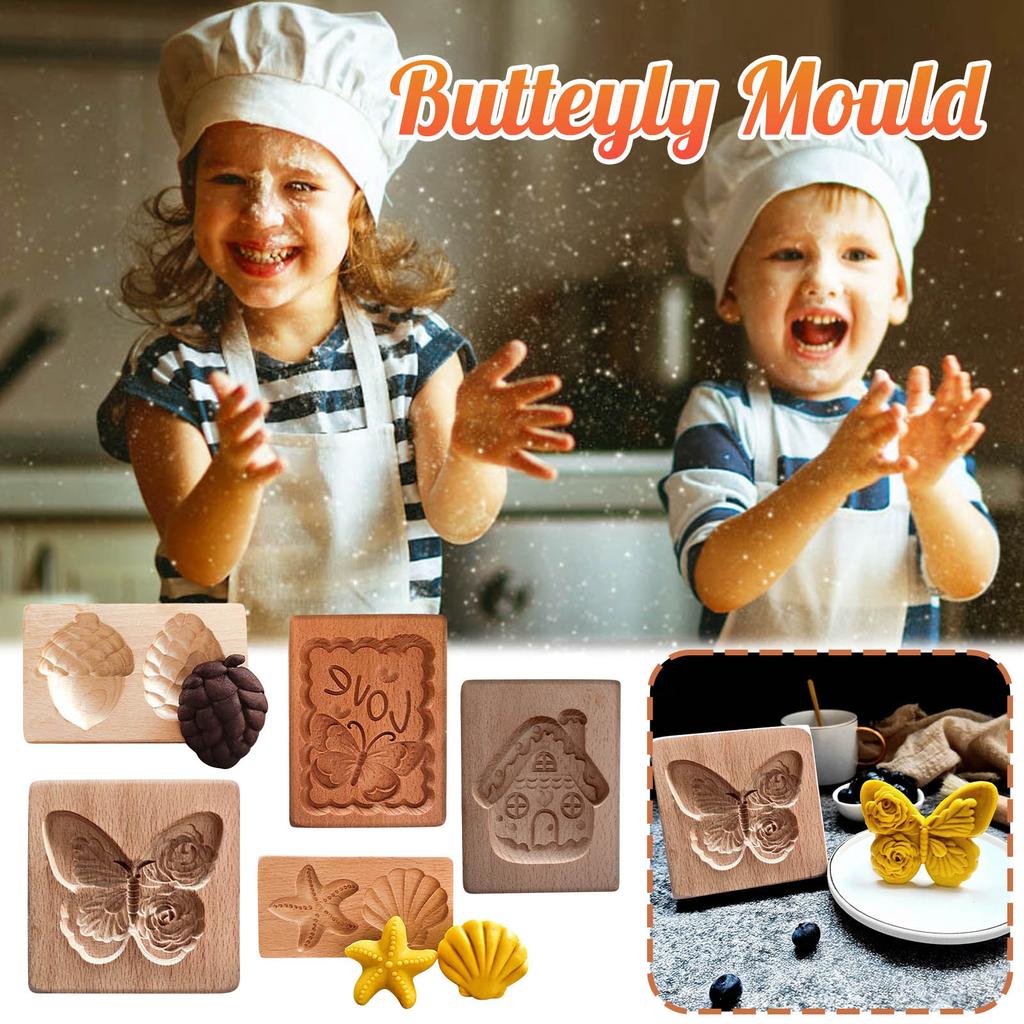 3d Baking Mold, Biscuit Die-cutting Machine Cone Plant Model Biscuit Wooden Kitchen DIY