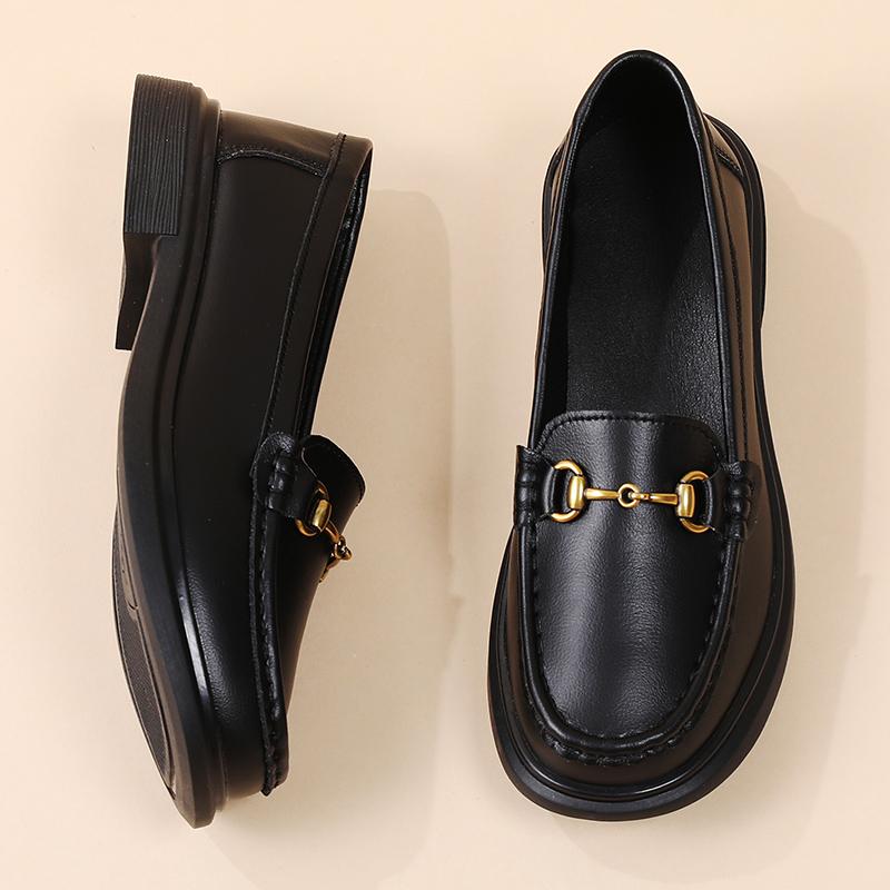 Женские мокасины, классические деловые туфли для офиса, повседневные черные кожаные туфли