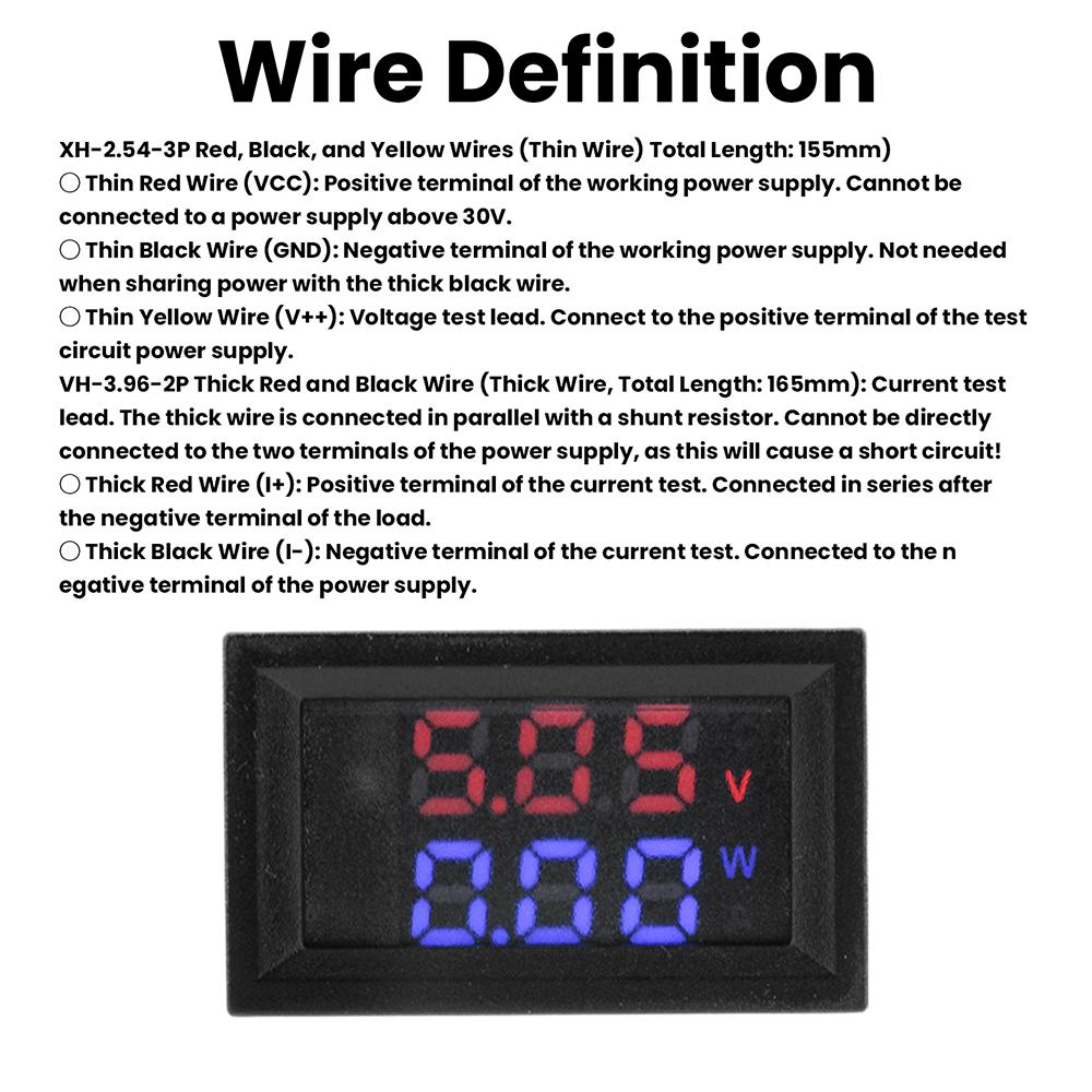 CM430 DC 4-30V Digital Voltmeter Ammeter 10A 0.28inch LED Dual Display Voltage Current Power Meter Tester Monitor