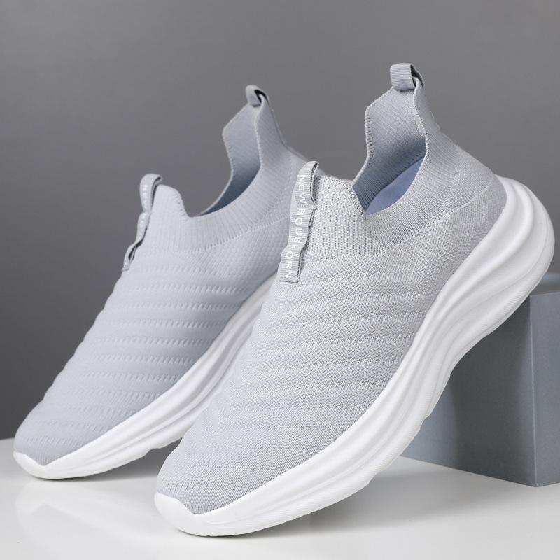 New lightweight running shoes men's and women's non-slip one-pedal sports shoes mesh breathable casual shoes