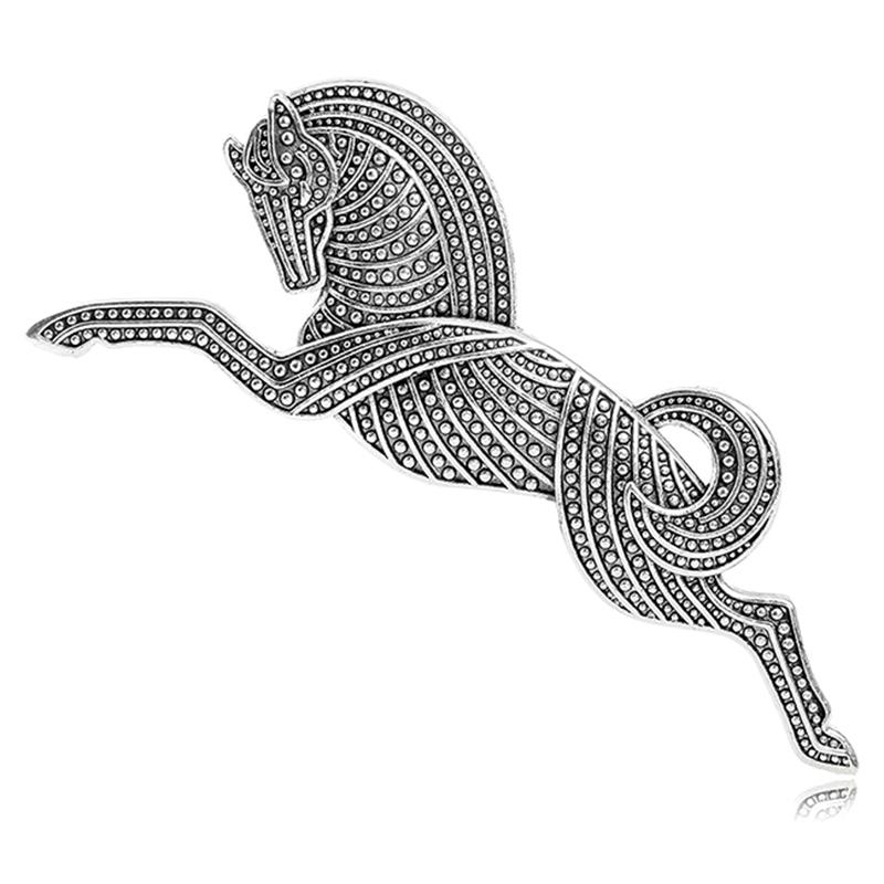 Модная винтажная золотая серебряная брошь в виде лошади для мужчин и женщин, сплав, бегущая лошадь, брошь в виде животного, аксессуары для корсажа