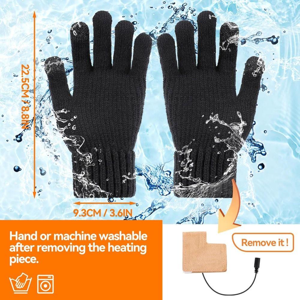 Winter USB Heated Gloves Warm Knitting Gloves New Winter Touchscreen Gloves for Indoor Outdoor