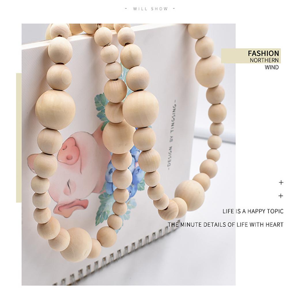 Подхваты для штор-Деревянные бусины Подхват для штор Бусины- Оконный подхват Натуральное дерево Декоративные