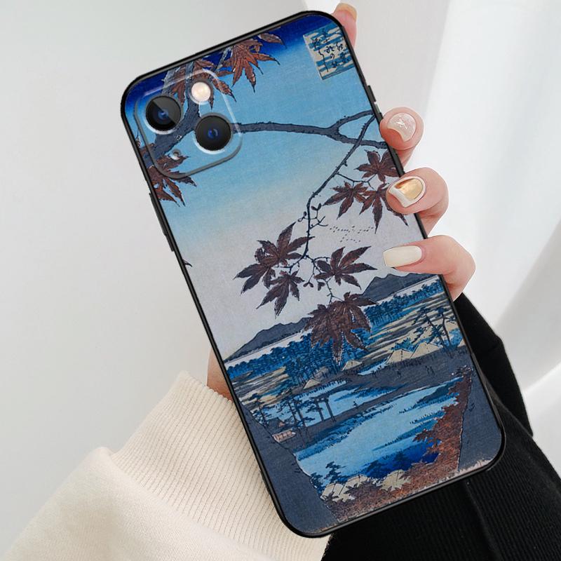 Чехол для телефона в японском стиле Укиё-э для iPhone 17 Pro Max 16 15 11 13 12 14 Pro Max mini 15 16 Plus 16e 17 Air Cover