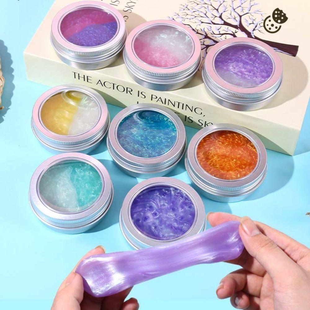 Colorful Non-newtonian Liquid Clay Toys Transparent Crystal Bouncy Slime Toy Kid Safe