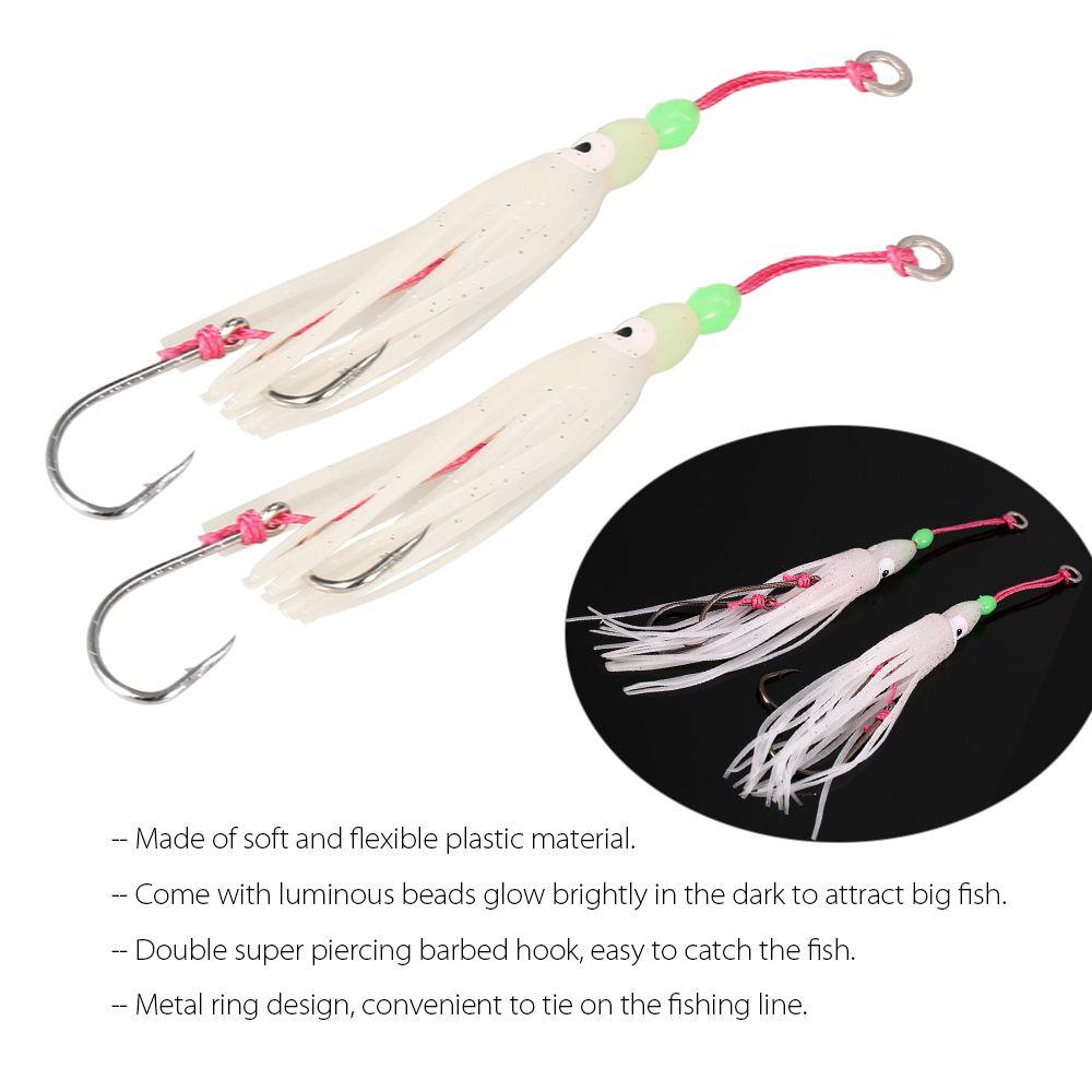 Portable Swim Squid Skirt Lure Saltwater Octopus Bait Hook Fishing Tackle Soft Silicone
