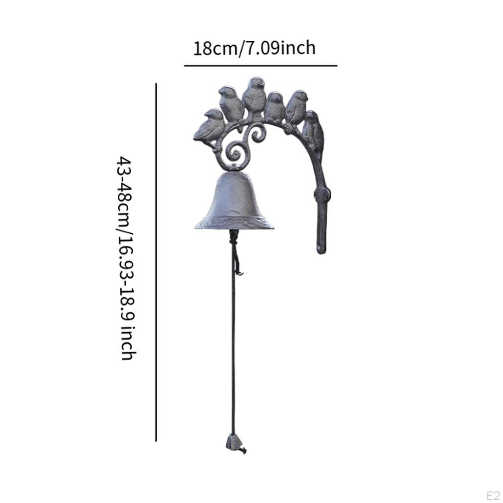 Cast Iron Door Bell,Doorbell Bird Wall Mounted Outdoor Dinner Bell Hanging Decoration Entry