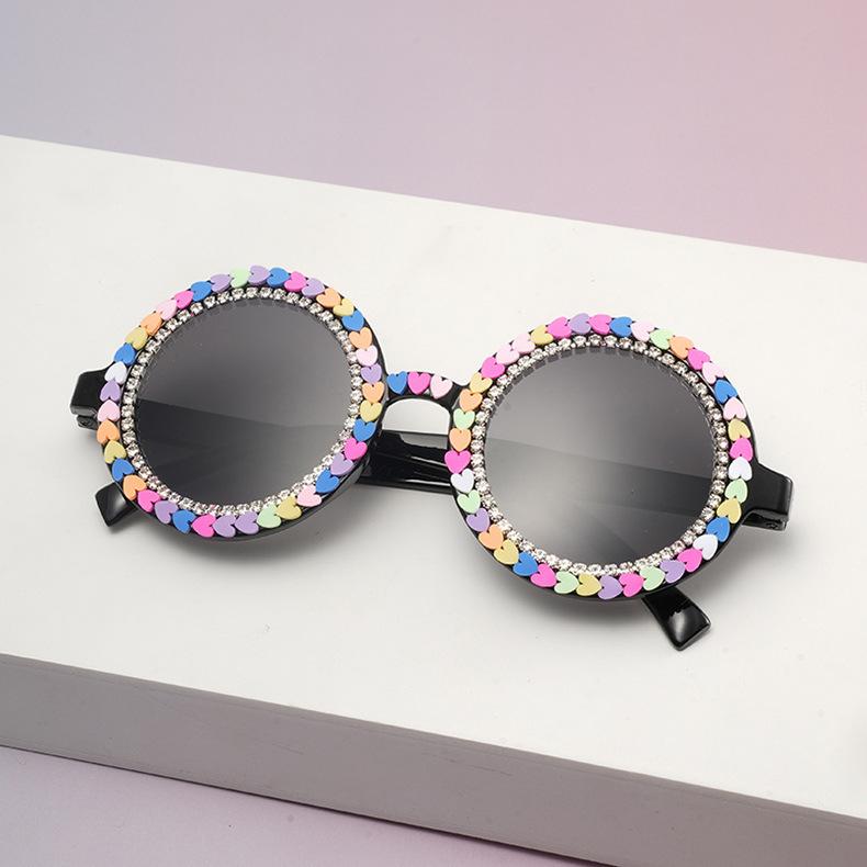 Candy Sprinkle Round Sunglasses Multicolor Decor Fashion Eyewear For Street Style And Photo Props KJ204