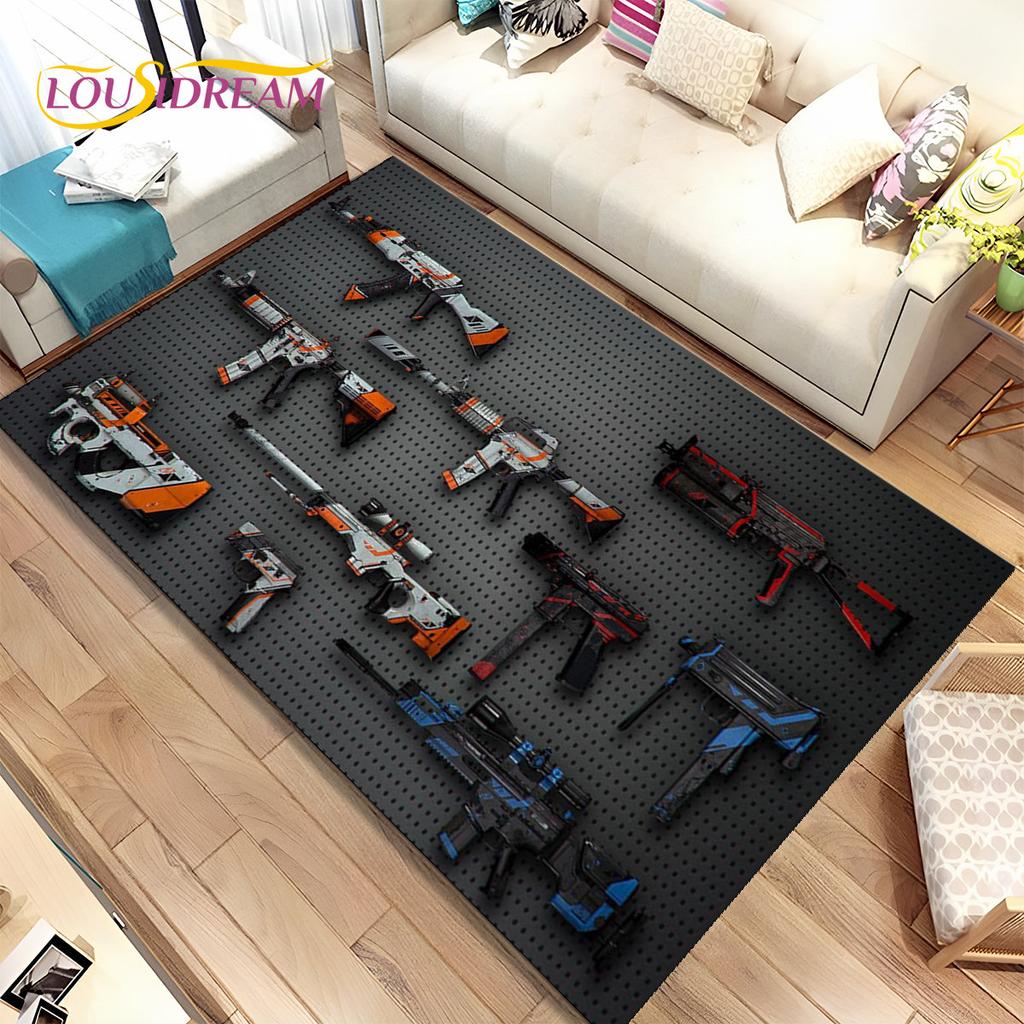 CS, USP, AK, M4, AWP, коврик для винтовки, пистолета, пистолета, ковер для дома, гостиной, спальни, дивана, коврик для двери, декор, нескользящий напольный коврик