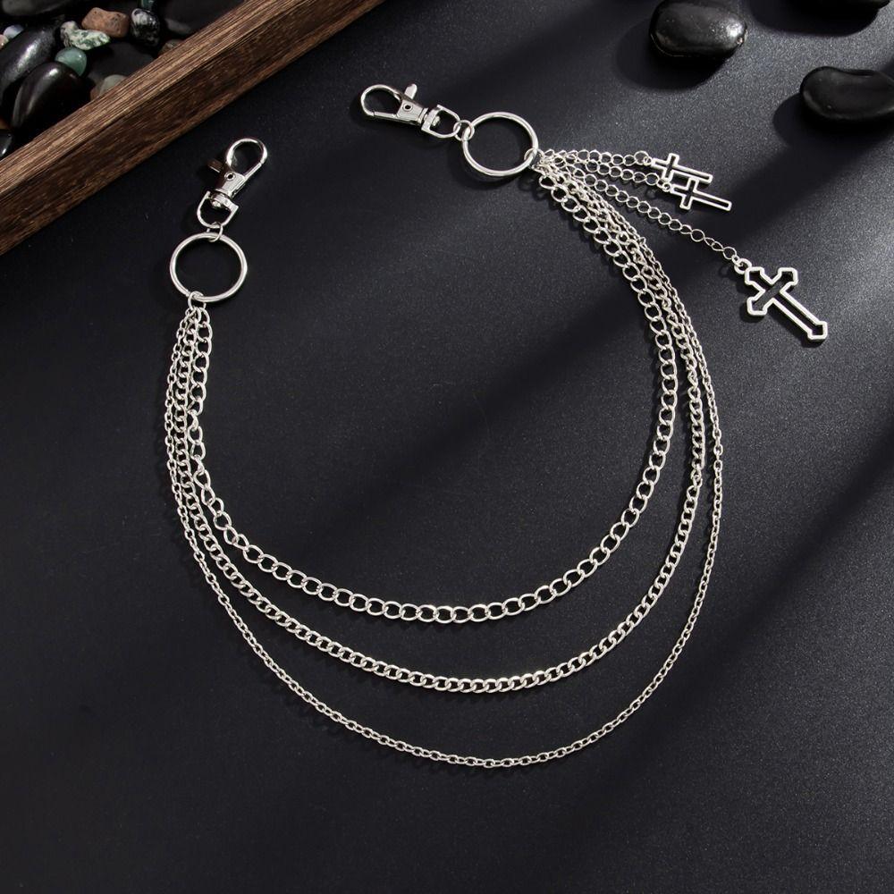 Zinc Zinc Zinc Alloy Star Pendant Pants Chain Pearl Metal Waist Chain Cool Bag Chain Male