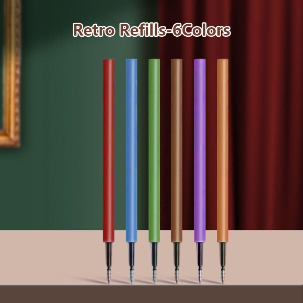 6Colors/Set Color Ink Color Gel Pen Press Type Signing Pen Creative Neutral Pen  Students Gift