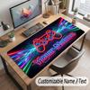 Neon Colorful Theme Customized Mouse Pad Personalized Print Name Text Desk Mat For Home Office Table Decor