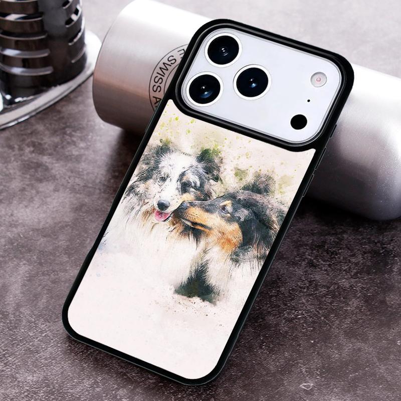 Border Collie Watercolor Phone Case For iPhone 17 16 15 14 13 12 11 Pro Max Plus 17Air Soft Silicone Cover