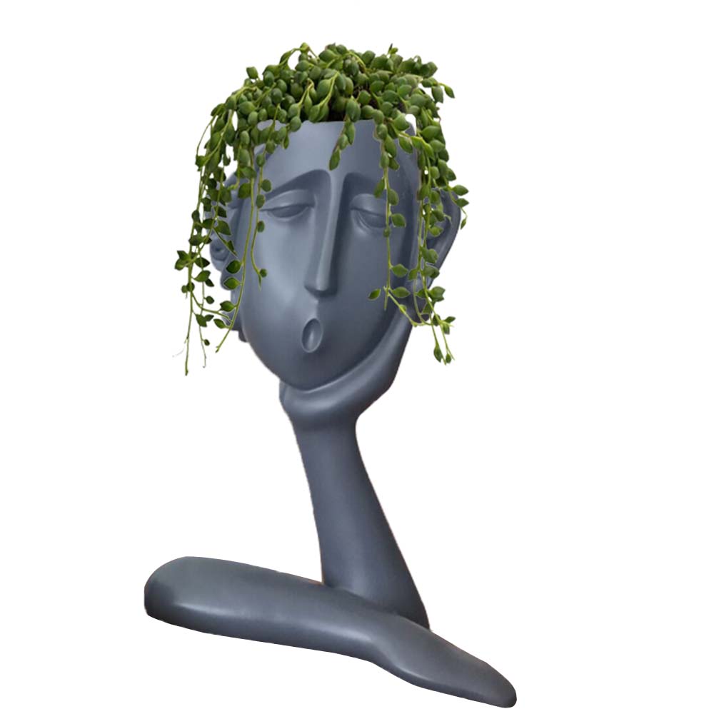 Ventage Home Decoration Plant Pots Resin Face Planters Orchid Pot Human Face Polyresin Flower Pot for Garden and Hotel
