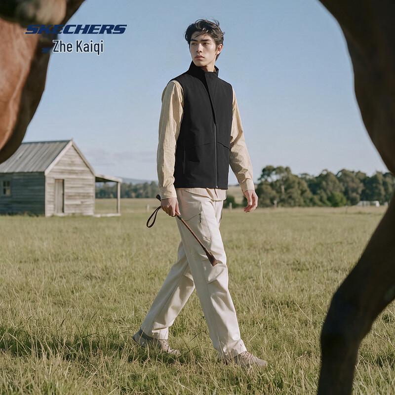 Skechers Мужской хлопковый жилет с воротником-стойкой