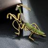 Fashion Large Size Diamond-Encrusted Mantis Brooch Summer Clothing Accessories Pin Vintage Animal Insect Pin